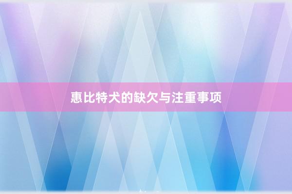 惠比特犬的缺欠与注重事项
